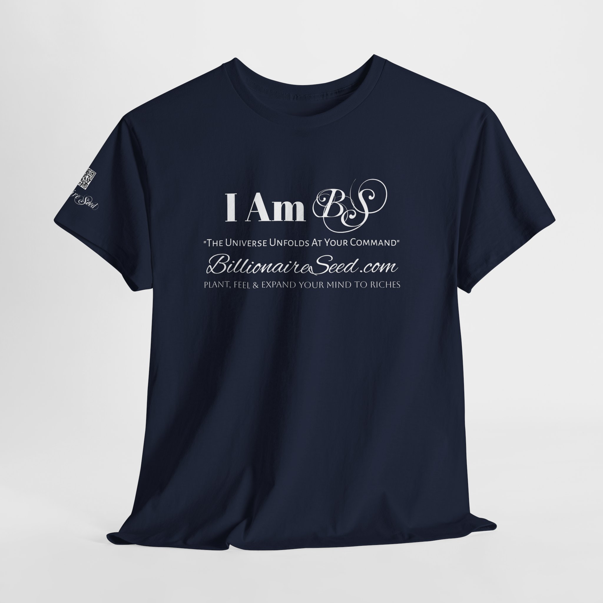 Billionaire Seed – The Universe Unfolds At Your Command - White Print Tee - Image 17