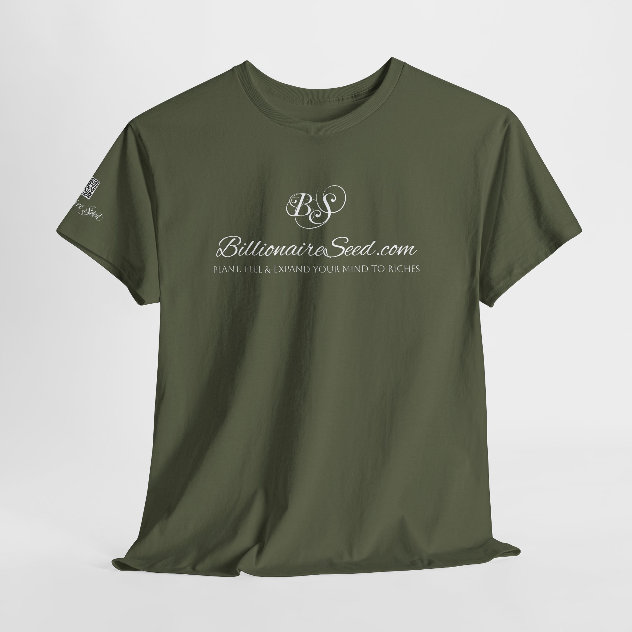 Billionaire Seed – Plant, Feel & Expand Your Mind To Riches - White Print Tee - Image 5