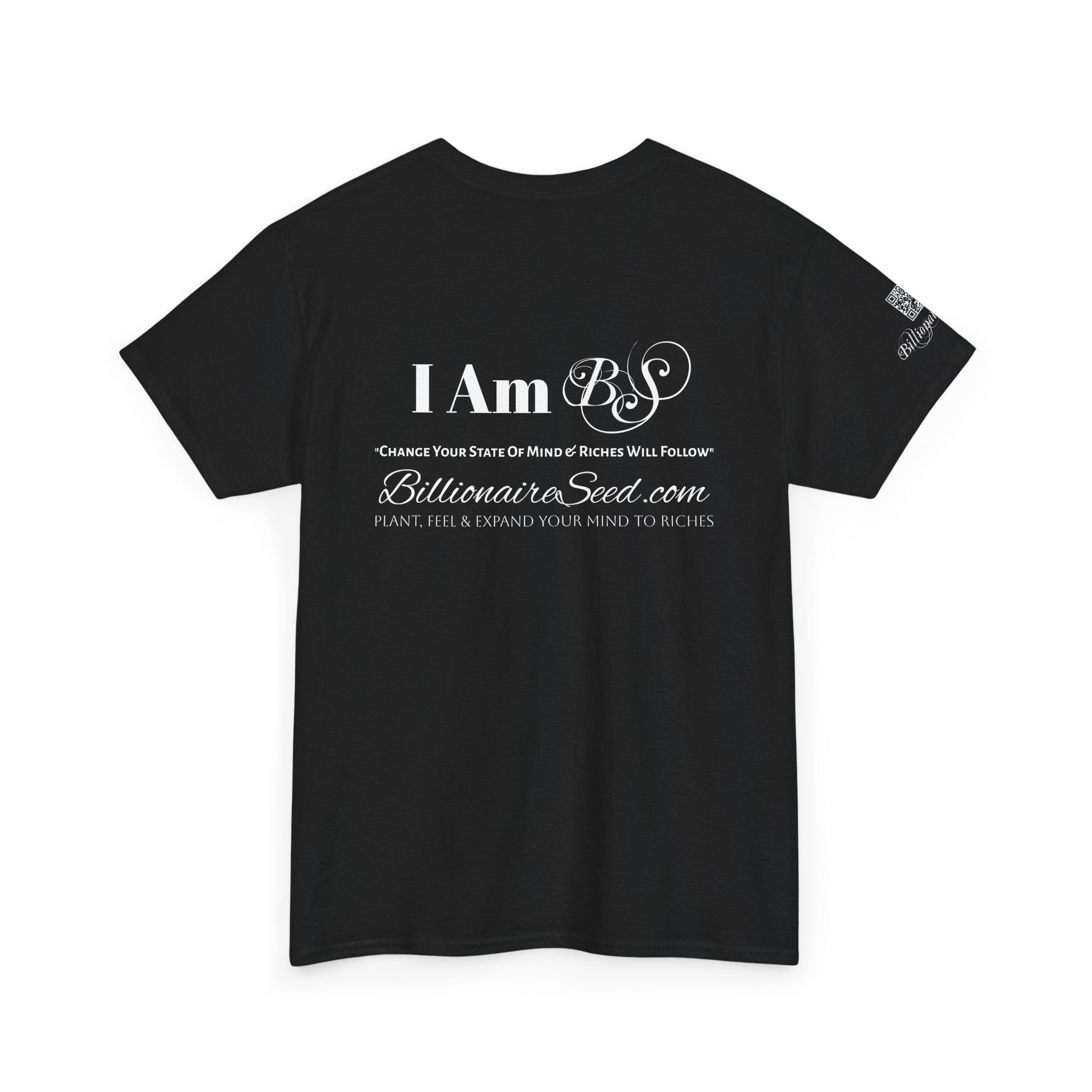 Billionaire Seed – Change Your State Of Mind & Riches Will Follow - White Print Tee (Front & Back) - Image 4