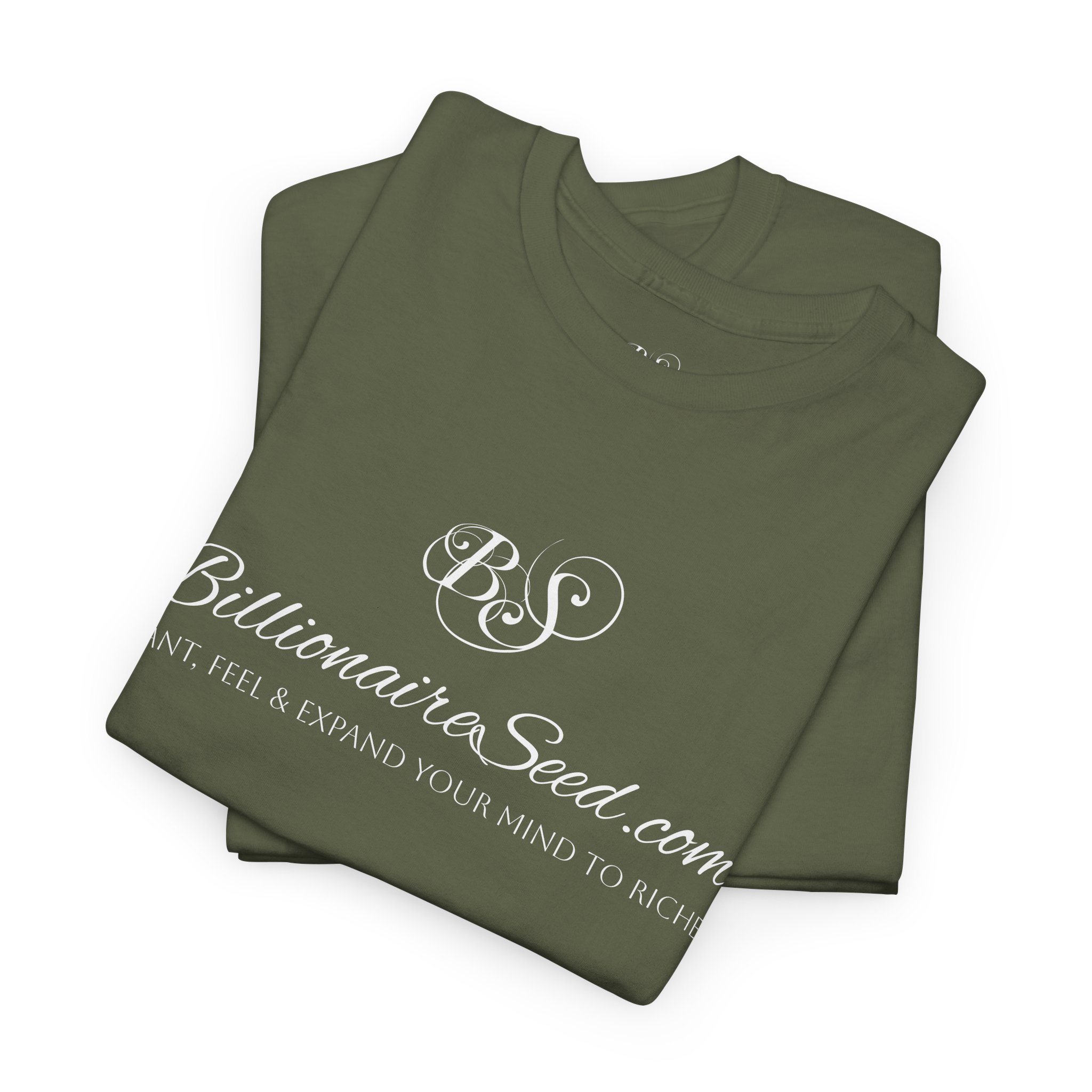 Billionaire Seed – Plant, Feel & Expand Your Mind To Riches - White Print Tee - Image 4