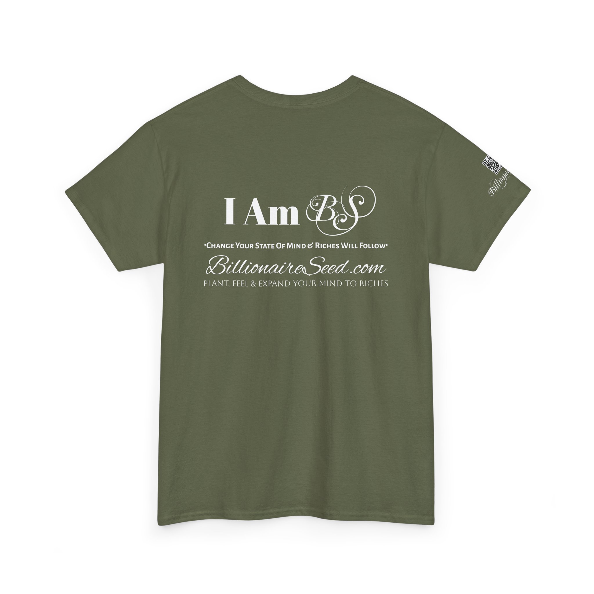 Billionaire Seed – Change Your State Of Mind & Riches Will Follow - White Print Tee (Front & Back) - Image 2