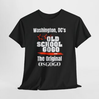 *OSGOGO – White & Orange Fire Print Tee w/Back Print (Keep OSGOGO Alive!)